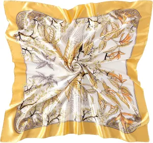 Women's 35" Satin Square Silk Like Hair Scarves and Wraps-Square Silk Head Scarf for wrapping hair