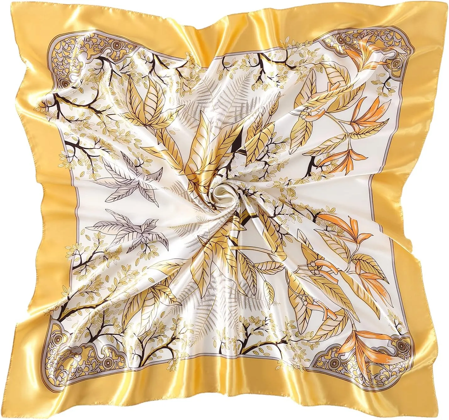 Women's 35" Satin Square Silk Like Hair Scarves and Wraps-Square Silk Head Scarf for wrapping hair