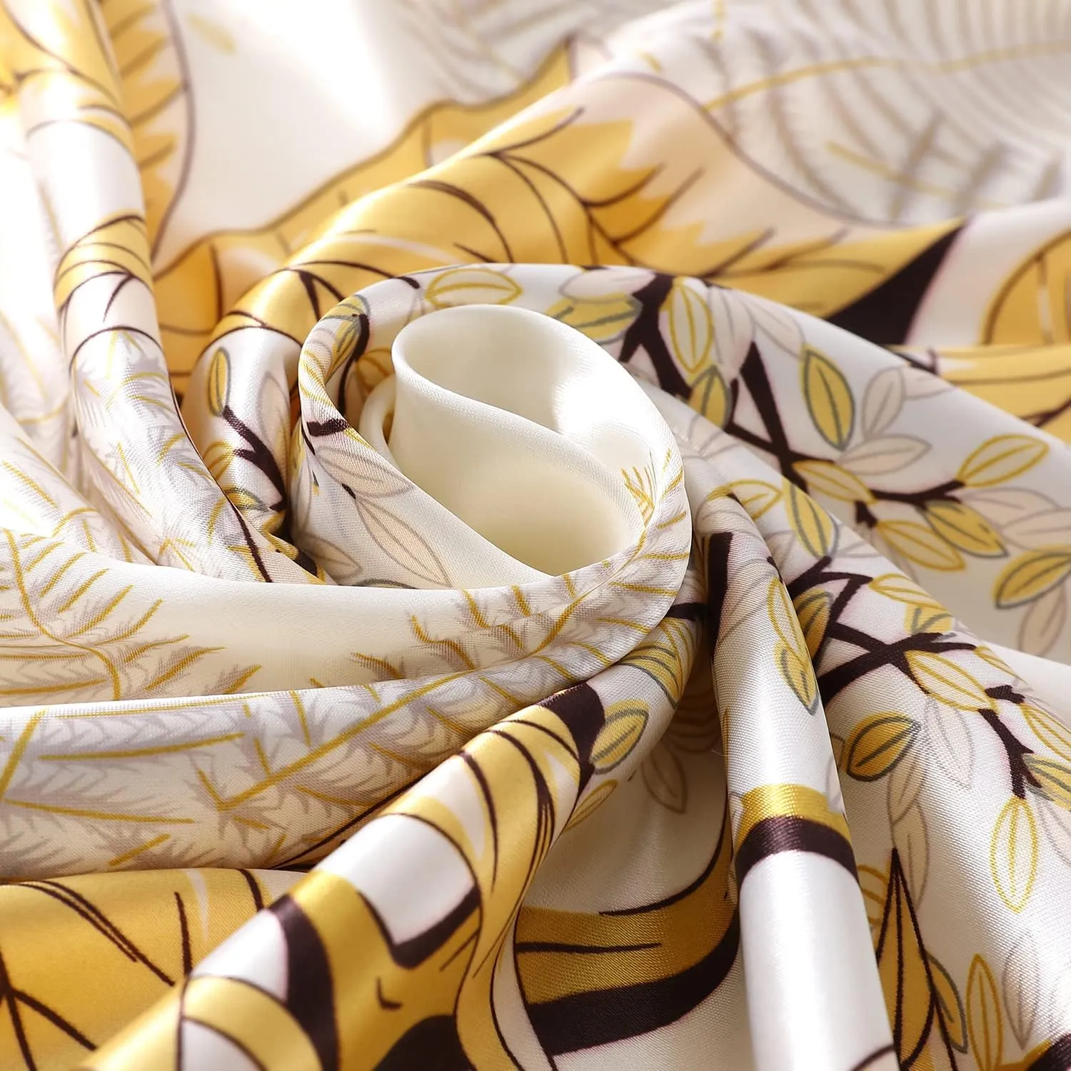 Women's 35" Satin Square Silk Like Hair Scarves and Wraps-Square Silk Head Scarf for wrapping hair