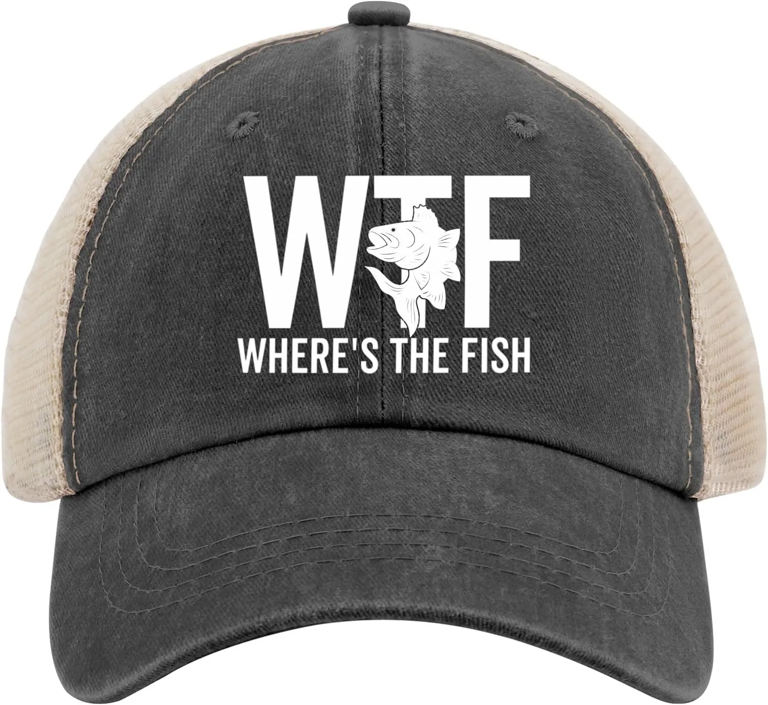 WTF Where's The Fish Hat for Women Dad Hats with Design Caps