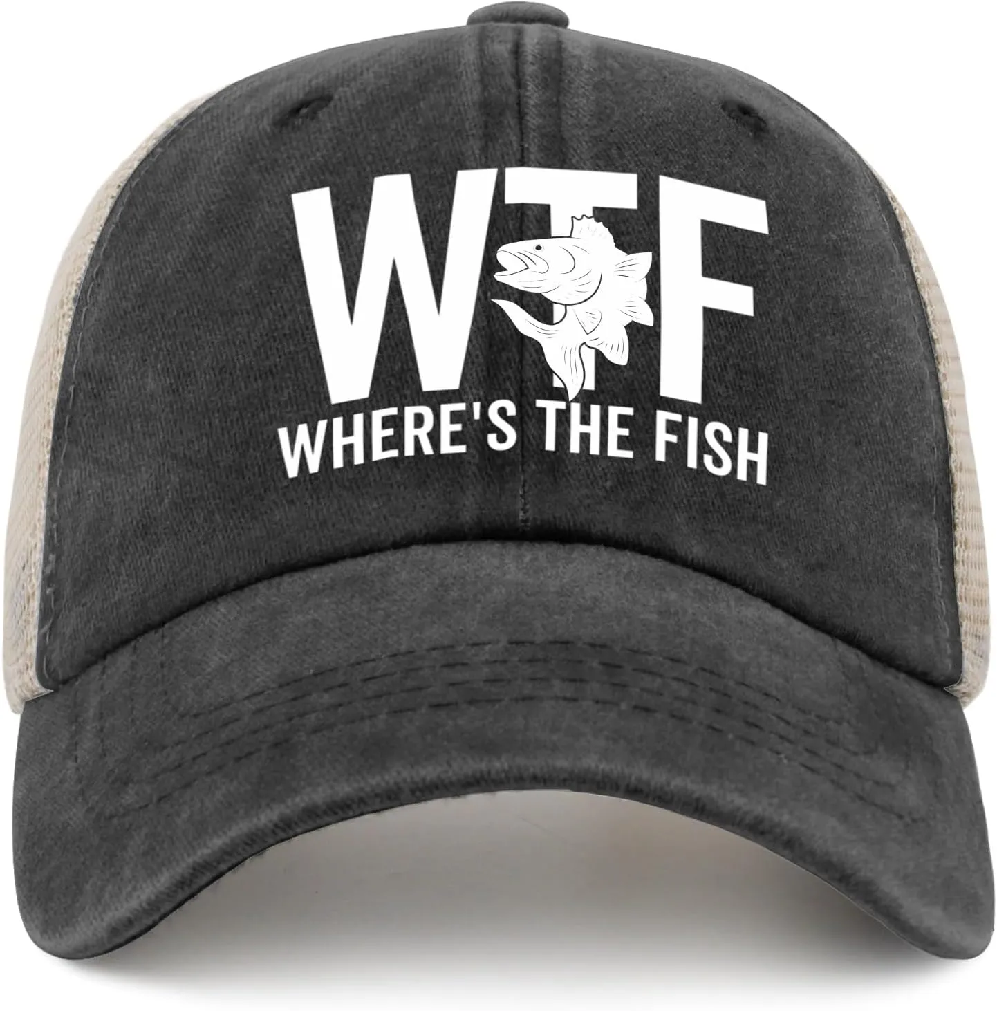WTF Where's The Fish Hat for Women Dad Hats with Design Caps