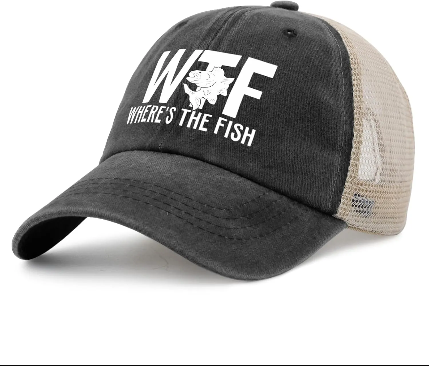 WTF Where's The Fish Hat for Women Dad Hats with Design Caps