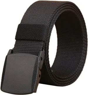WYuZe Men's Military Tactical Web Belt, Casual Nylon Webbing with No Metal Buckle