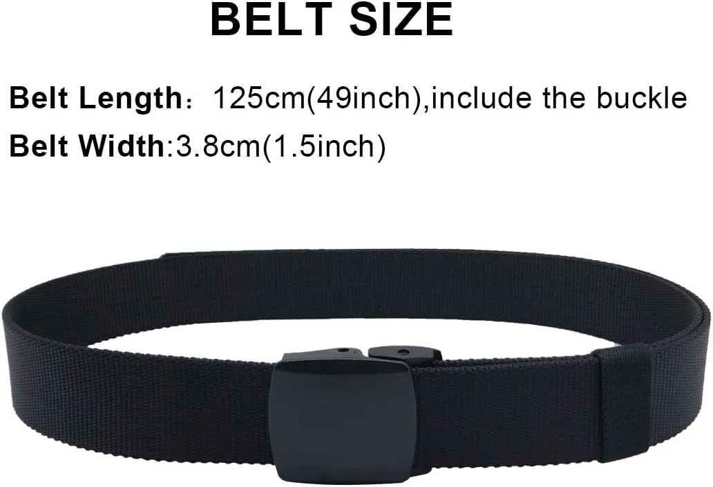 WYuZe Men's Military Tactical Web Belt, Casual Nylon Webbing with No Metal Buckle