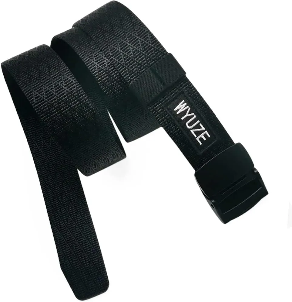 WYuZe Men's Military Tactical Web Belt, Casual Nylon Webbing with No Metal Buckle