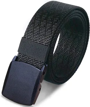 WYuZe Men's Military Tactical Web Belt, Casual Nylon Webbing with No Metal Buckle