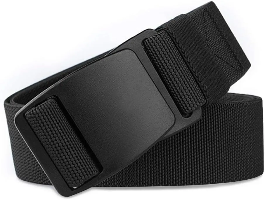 WYuZe Men's Military Tactical Web Belt, Casual Nylon Webbing with No Metal Buckle