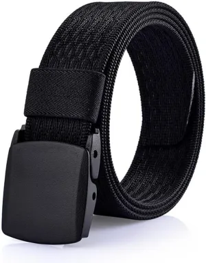 WYuZe Men's Military Tactical Web Belt, Casual Nylon Webbing with No Metal Buckle