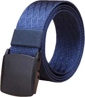 WYuZe Men's Military Tactical Web Belt, Casual Nylon Webbing with No Metal Buckle