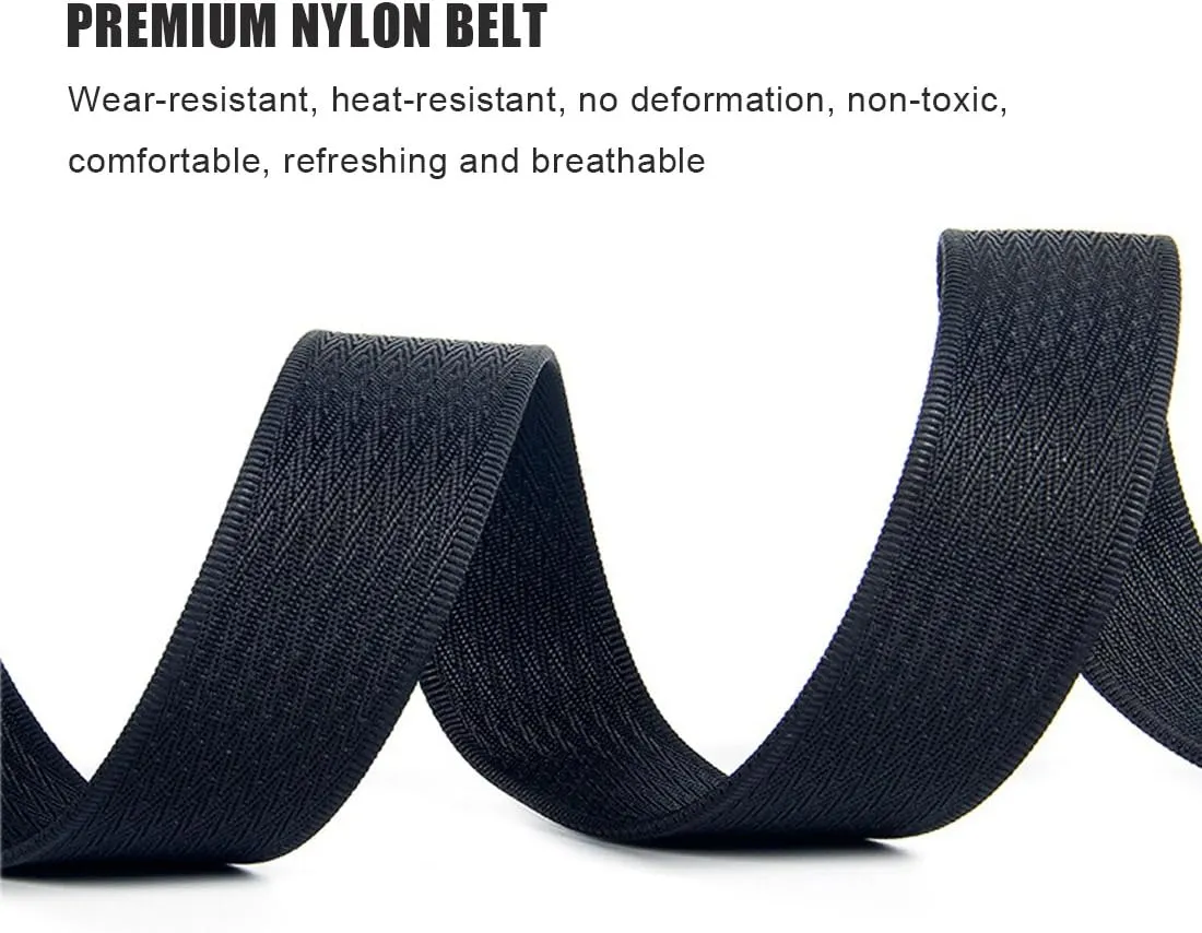 WYuZe Men's Military Tactical Web Belt, Casual Nylon Webbing with No Metal Buckle