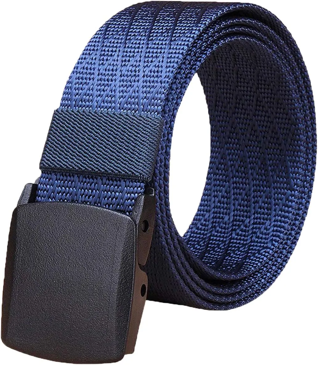 WYuZe Men's Military Tactical Web Belt, Casual Nylon Webbing with No Metal Buckle